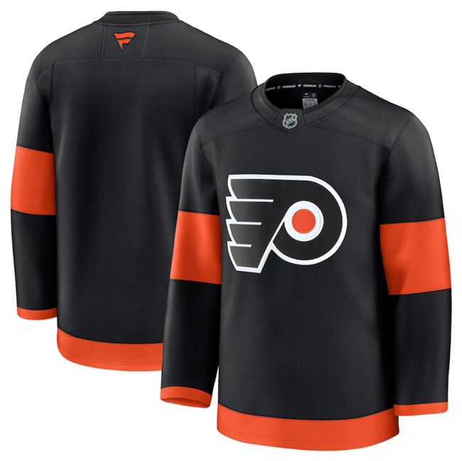 Men's Philadelphia Flyers Blank Black 2024-25 Alternate Stitched Hockey Jersey