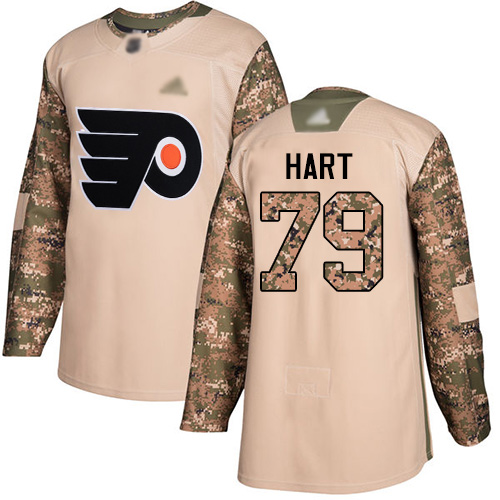 Flyers #79 Carter Hart Camo Authentic 2017 Veterans Day Stitched Hockey Jersey