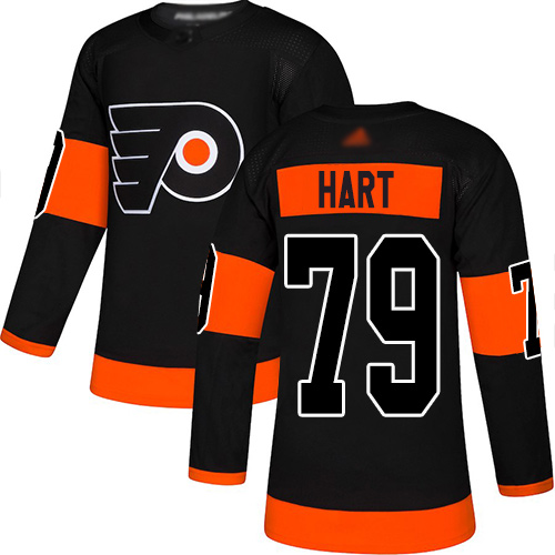 Flyers #79 Carter Hart Black Alternate Authentic Stitched Hockey Jersey