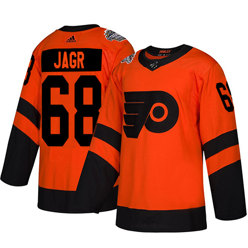 Flyers #68 Jaromir Jagr Orange Authentic 2019 Stadium Series Stitched Hockey Jersey