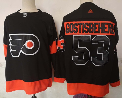 Flyers #53 Shayne Gostisbehere Black Alternate Authentic Stitched Hockey Jersey