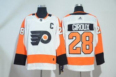 Flyers 28 Claude Giroux White Adidas Jersey