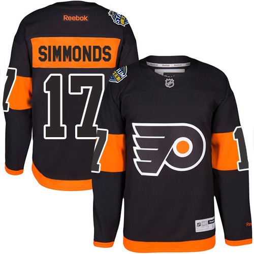 Men's Flyers #17 Wayne Simmonds Black 2017 Stadium Series Stitched NHL Jersey