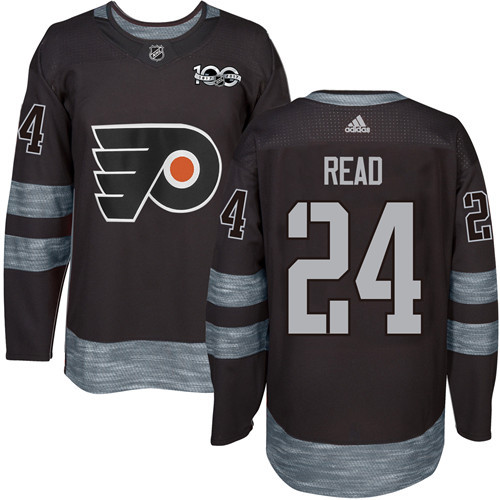 Adidas Flyers #24 Matt Read Black 1917-2017 100th Anniversary Stitched NHL Jersey