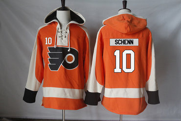 Flyers 10 Brayden Schenn Orange All Stitched Hooded Sweatshirt