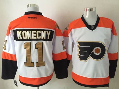 Flyers #11 Travis Konecny White 3rd Stitched NHL Jersey