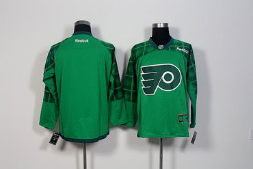 Men's Philadelphia Flyers Blank Green Stitched St. Patrick's Day Replica NHL Jersey