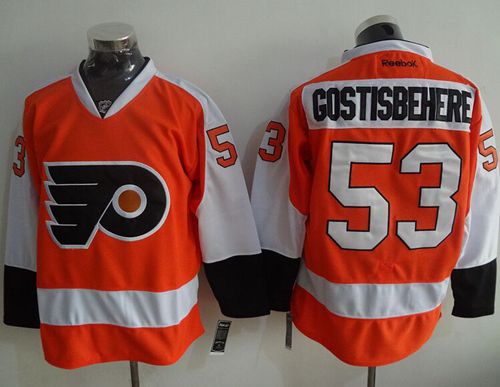 Flyers #53 Shayne Gostisbehere ORANGE Stitched NHL Jersey