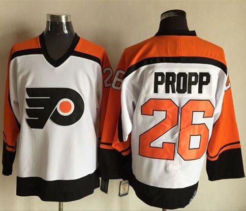 Flyers #26 Brian Propp White Black CCM Throwback Stitched NHL jerseys