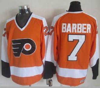 Philadelphia Flyers #7 Bill Barber Orange CCM Throwback Stitched NHL Jersey