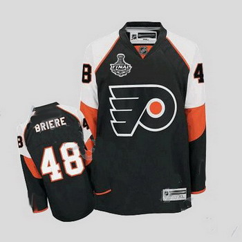 Philadelphia Flyers 48 Daniel Briere Black Home Jersey with Stanley Cup Finals Patch