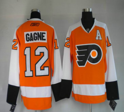 Philadelphia Flyers 12 GAGNE Orange Jerseys