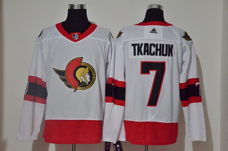 Senators 7 Brady Tkachuk White 2020-21 Reverse Retro Adidas Jersey