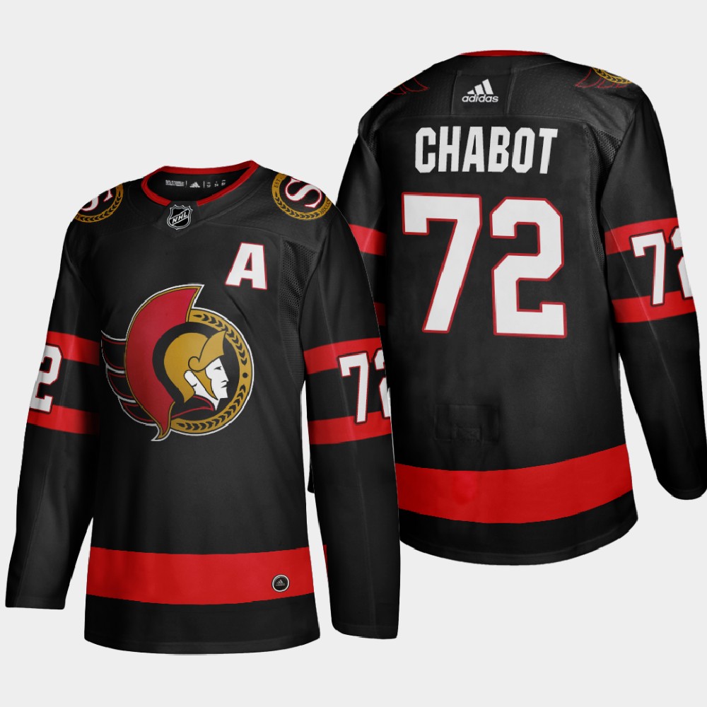 Ottawa Senators #72 Thomas Chabot Men's Adidas 2020-21 Authentic Player Home Stitched NHL Jersey Black