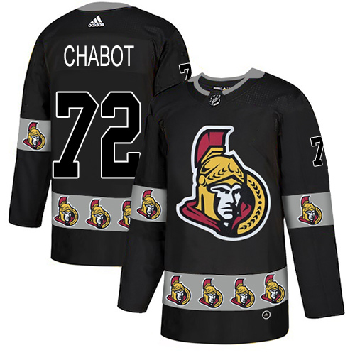 Senators #72 Thomas Chabot Black Authentic Team Logo Fashion Stitched Hockey Jersey