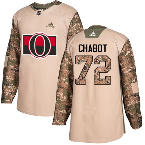 Senators #72 Thomas Chabot Camo Authentic 2017 Veterans Day Stitched Hockey Jersey