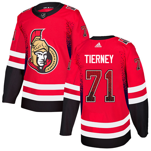 Senators #71 Chris Tierney Red Home Authentic Drift Fashion Stitched Hockey Jersey