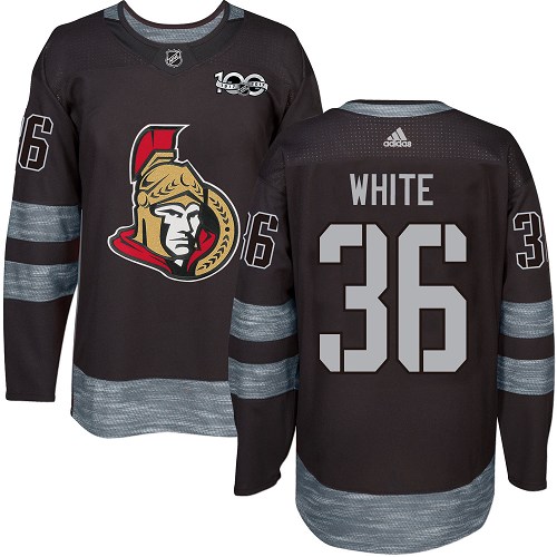 Senators #36 Colin White Black 1917-2017 100th Anniversary Stitched Hockey Jersey