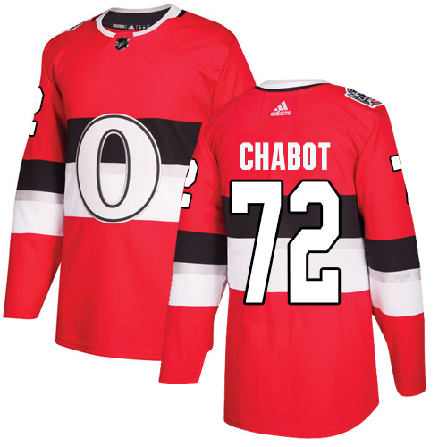 Senators #72 Thomas Chabot Red Authentic 2017 100 Classic Stitched Hockey Jersey