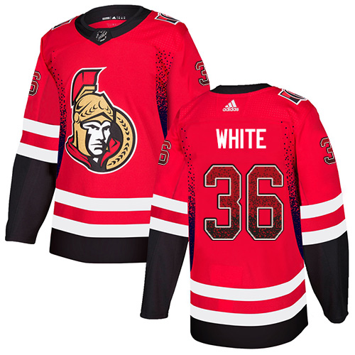 Senators #36 Colin White Red Home Authentic Drift Fashion Stitched Hockey Jersey