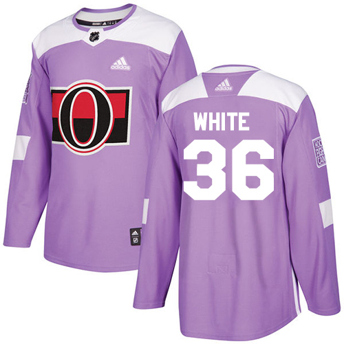 Senators #36 Colin White Purple Authentic Fights Cancer Stitched Hockey Jersey