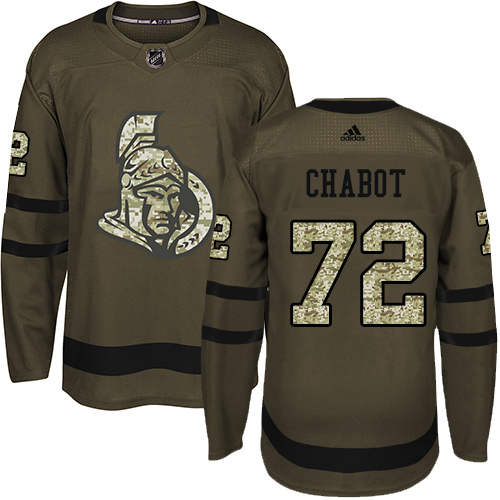 Senators #72 Thomas Chabot Green Salute to Service Stitched Hockey Jersey