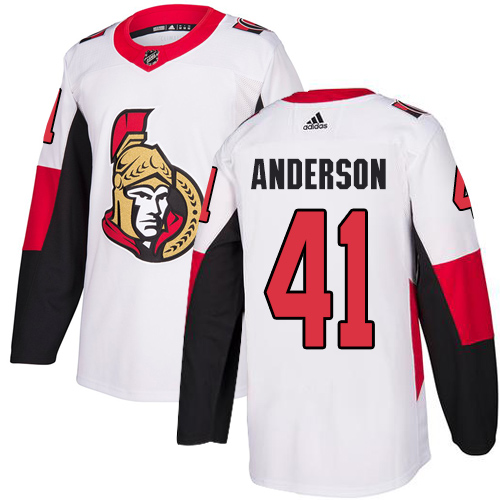 Senators #41 Craig Anderson White Road Authentic Stitched Hockey Jersey