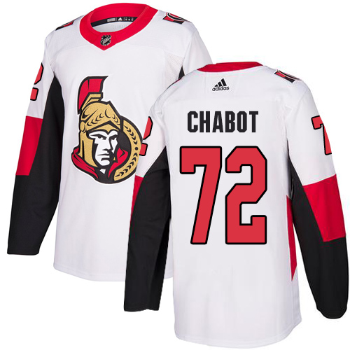 Senators #72 Thomas Chabot White Road Authentic Stitched Hockey Jersey