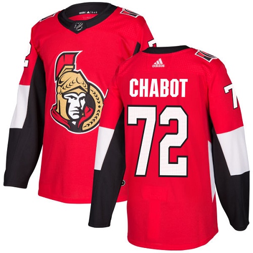 Senators #72 Thomas Chabot Red Home Authentic Stitched Hockey Jersey