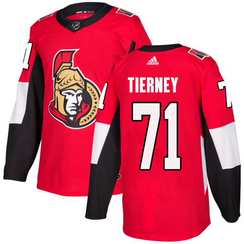 Senators #71 Chris Tierney Red Home Authentic Stitched Hockey Jersey