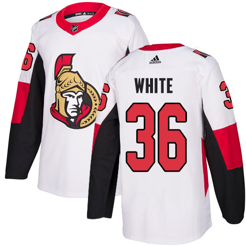 Senators #36 Colin White White Road Authentic Stitched Hockey Jersey