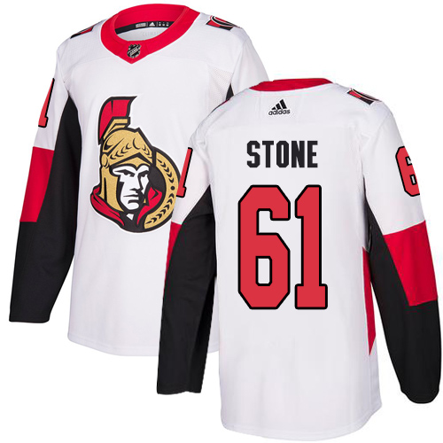 Senators #61 Mark Stone White Road Authentic Stitched Hockey Jersey