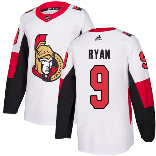 Senators #9 Bobby Ryan White Road Authentic Stitched Hockey Jersey