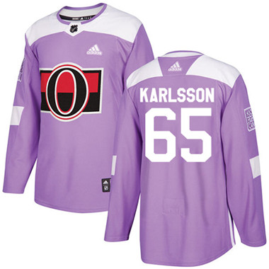 Adidas Senators #65 Erik Karlsson Purple Authentic Fights Cancer Stitched NHL Jersey