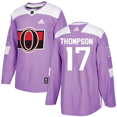 Adidas Senators #17 Nate Thompson Purple Authentic Fights Cancer Stitched NHL Jersey