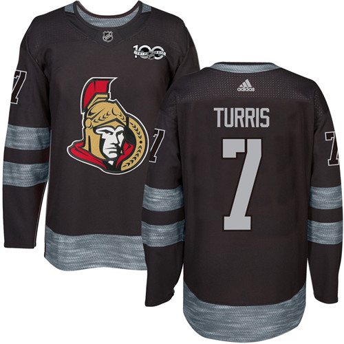 Adidas Senators #7 Kyle Turris Black 1917-2017 100th Anniversary Stitched NHL Jersey