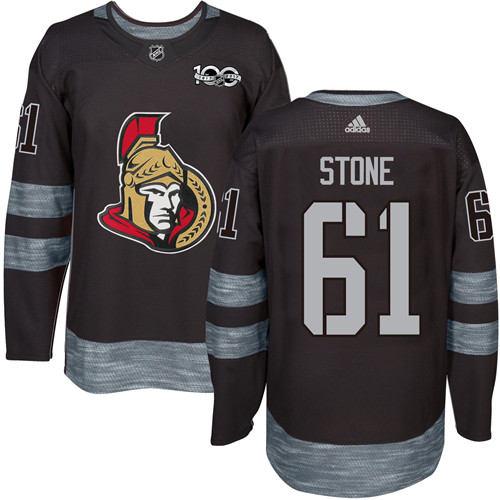 Adidas Senators #61 Mark Stone Black 1917-2017 100th Anniversary Stitched NHL Jersey