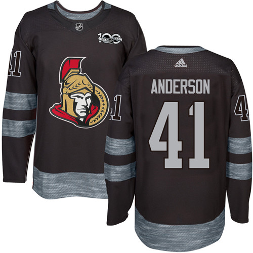 Adidas Senators #41 Craig Anderson Black 1917-2017 100th Anniversary Stitched NHL Jersey