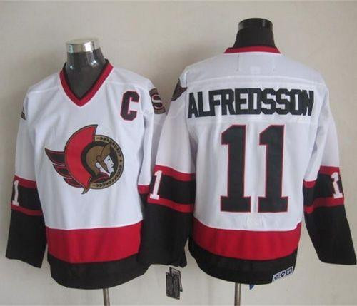 Ottawa Senators #11 Daniel Alfredsson White CCM Throwback Stitched NHL jersey