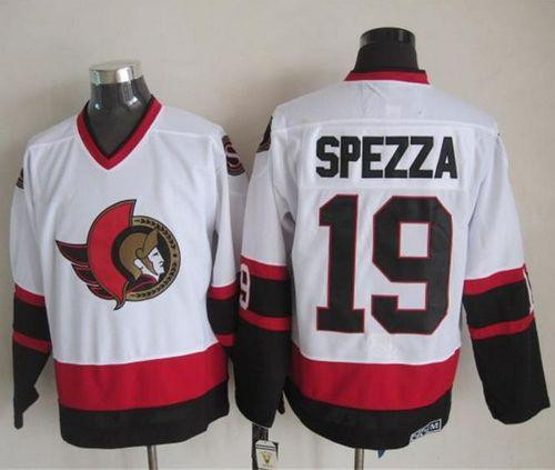 Ottawa Senators #19 Jason Spezza White CCM Throwback Stitched NHL Jersey