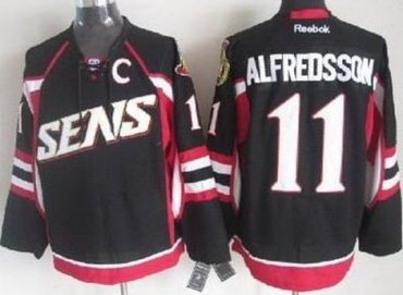 Ottawa Senators 11 Daniel Alfredsson Black NHL Jerseys