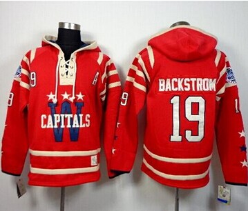 Washington Capitals #19 Nicklas Backstrom Red Sawyer Hooded Sweatshirt Jersey