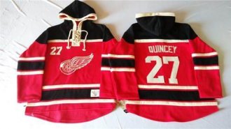 Detroit Red Wings #27 Kyle Quincey Red Sawyer Hooded Sweatshirt Stitched NHL Jersey