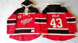 Detroit Red Wings #43 Darren Helm Red Sawyer Hooded Sweatshirt Stitched NHL Jersey