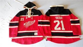 Detroit Red Wings #21 Tomas Tatar Red Sawyer Hooded Sweatshirt Stitched NHL Jersey