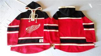 Detroit Red Wings Blank Red Sawyer Hooded Sweatshirt Stitched NHL Jersey