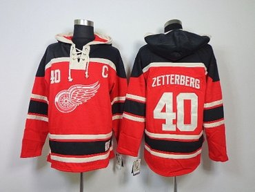 nhl jerseys detroit red wings #40 zetterberg red(pullover hooded sweatshirt patch C)