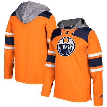 Men's Edmonton Oilers Adidas Orange Silver Jersey Pullover Hoodie