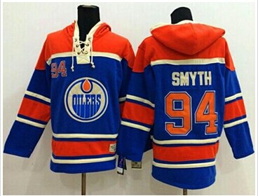 Edmonton Oilers #94 Ryan Smyth Light Blue Sawyer Hooded Sweatshirt Stitched NHL Jersey