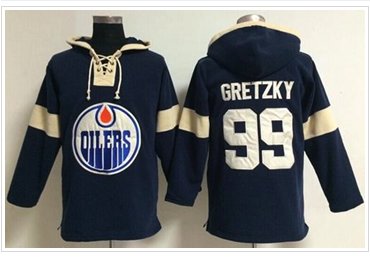 Edmonton Oilers #99 Wayne Gretzky Dark Blue Pullover NHL Hoodie